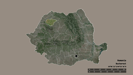 Location of Salaj, county of Romania,. Satellite
