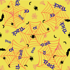 yellow background halloween themed seamless pattern