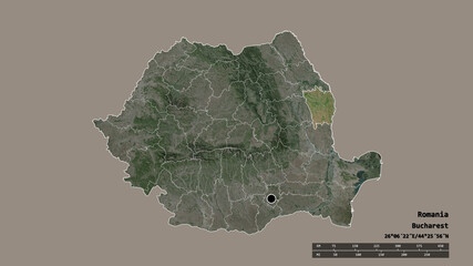 Location of Vaslui, county of Romania,. Satellite