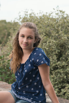 portrait of a 14 yo natural teenager