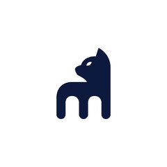 cat logo vector letter M illustrations