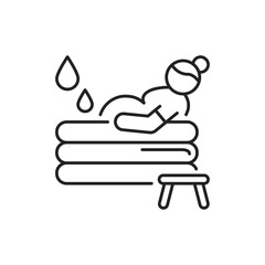 Water birth black line icon. Pictogram for web, mobile app, promo. UI UX design element
