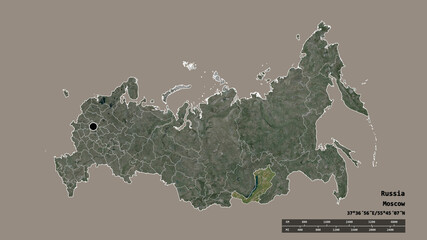 Location of Buryat, republic of Russia,. Satellite