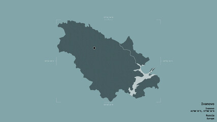Obraz premium Ivanovo - Russia. Bounding box. Administrative