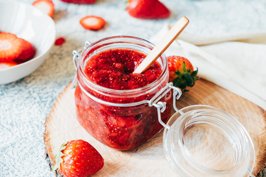 Homemade strawberry and chia jam