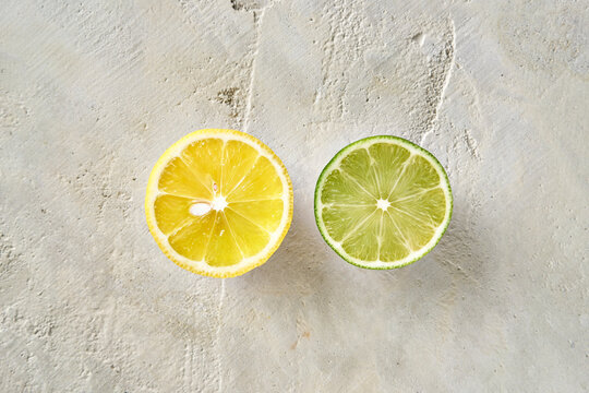 Fresh sliced lemons and limes