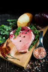 piece of meat on cutting board