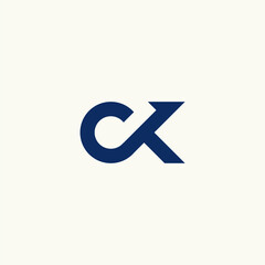 letter C initial CK logo icon vector illustrations