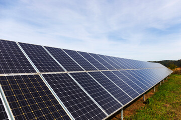 Detail of the Solar Power Station in the late summer  Nature
