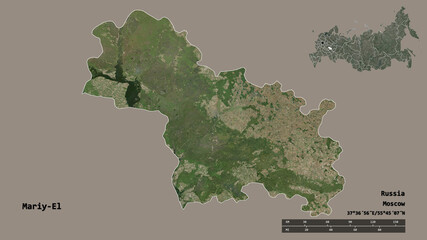 Mariy-El, republic of Russia, zoomed. Satellite