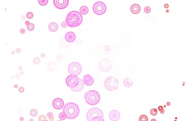 Light Pink vector background with bubbles.