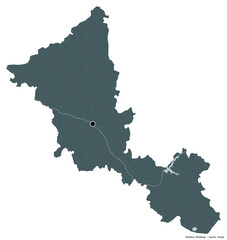 Orenburg, region of Russia, on white. Administrative