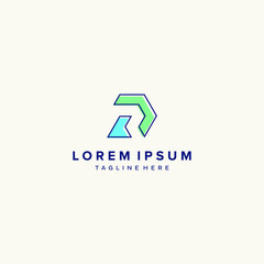 D logo initial DR letter D vector technology icon illustrations