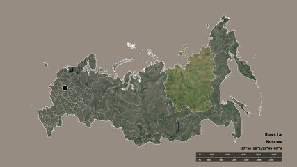 Location of Sakha, republic of Russia,. Satellite