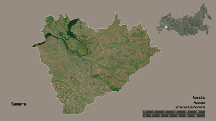 Samara, region of Russia, zoomed. Satellite