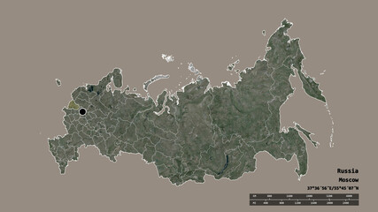 Location of Smolensk, region of Russia,. Satellite