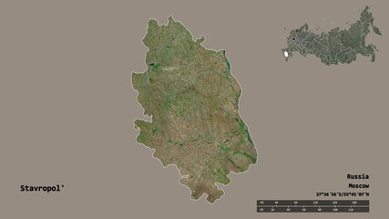 Stavropol', territory of Russia, zoomed. Satellite