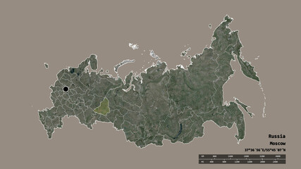 Location of Sverdlovsk, region of Russia,. Satellite