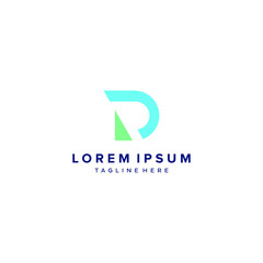 D logo initial DR letter D vector technology icon illustrations