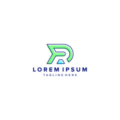 D logo initial DR letter D vector technology icon illustrations