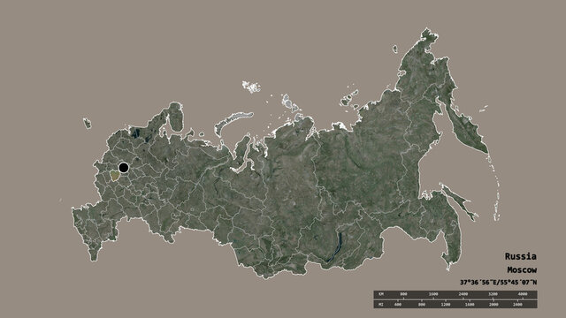 Location of Tula, region of Russia,. Satellite
