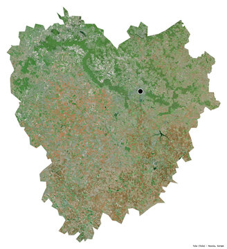 Tula, region of Russia, on white. Satellite