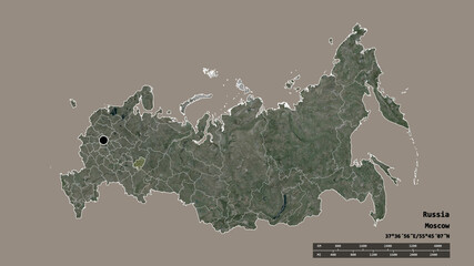 Location of Udmurt, republic of Russia,. Satellite