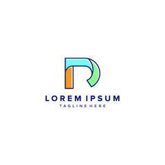 D logo initial DR letter D vector technology icon illustrations