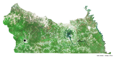 Kolda, region of Senegal, on white. Satellite © Yarr65