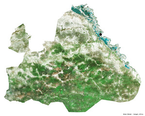 Matam, region of Senegal, on white. Satellite