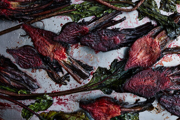 Oven baked red beets