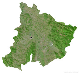 Pomoravski, district of Serbia, on white. Satellite