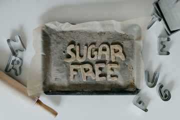 A Tray of Cookies That Spell out Sugar Free
