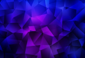 Dark Purple, Pink vector shining triangular background.