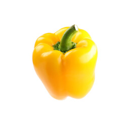 Ripe yellow bell pepper isolated on white