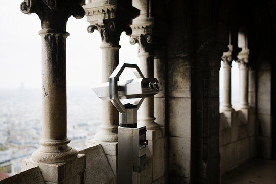 Binoculars on the top of the Sacre Ceur in Paris