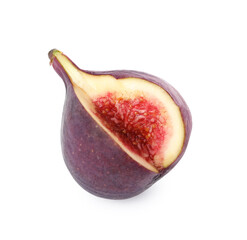 Sliced tasty fresh fig isolated on white