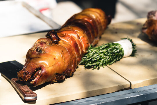 Suckling pig roast.