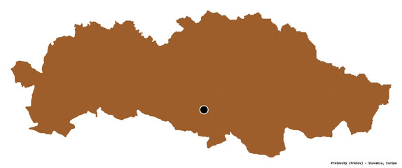 Presovsky, region of Slovakia, on white. Pattern