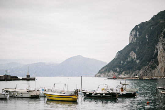 Boats docked on Capri