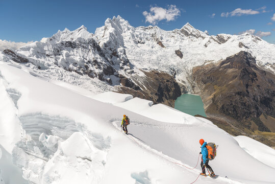 Mountaineers in Cordillera Blanca, Peru