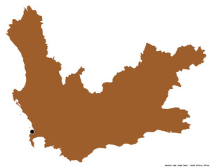Western Cape, province of South Africa, on white. Pattern