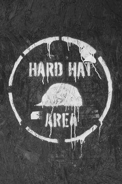 Hard hat area sign at construction site
