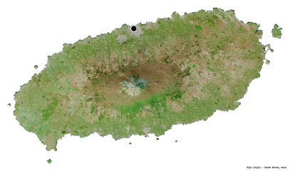 Jeju, province of South Korea, on white. Satellite © Yarr65