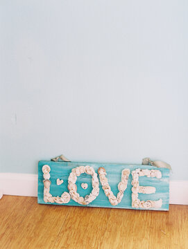 love sign with sea shells