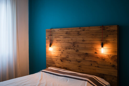 Eclectic blue bedroom