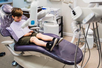 little boy at the dentist