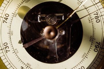 Barometer dial close up