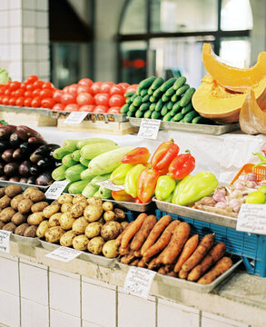Vegetables assortment on a counter