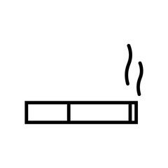 Icono de cigarrillo. Signo de fumar. Símbolo del tabaco. Ilustración vectorial aislado en fondo blanco estilo línea